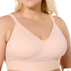 Rhonda Shear Bra, 3X Padded, Wrap Back, New In Package, Pink